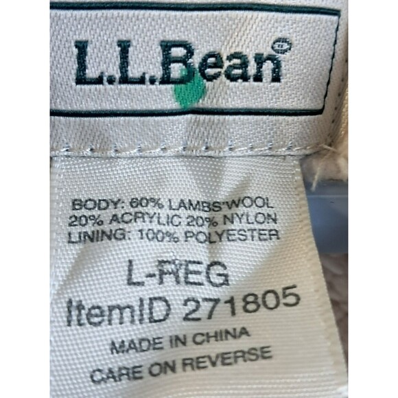 LL Bean Vest Womens Large Blue Sherpa Lined Lambswool Blend Button Hoodie - Picture 10 of 11